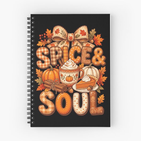 Item preview, Autumn Spice and Soul Lettering with Pumpkins, Cinnamon, Pie and Plaid Bow designed and sold by ArcaneArtistry.