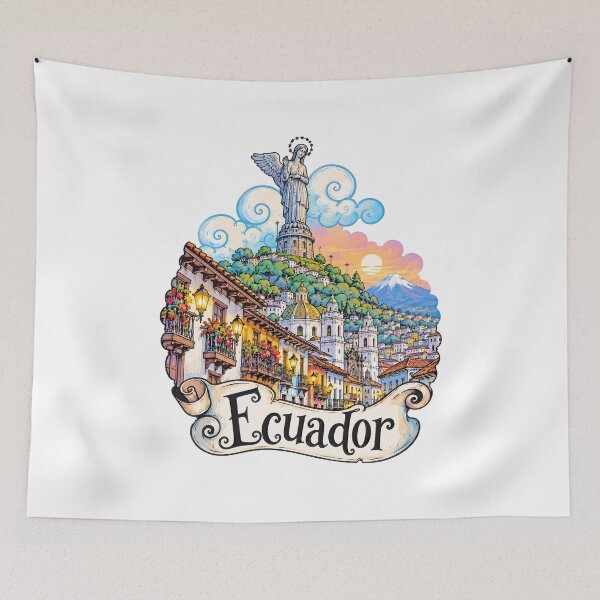 Item preview, Virgin of El Panecillo Quito Ecuador Travel Art designed and sold by EdwinkOne.