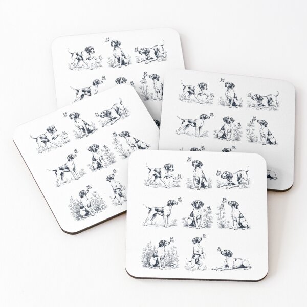 Item preview, Vintage English Pointer with Butterfly Flower Dog Lover designed and sold by dian-rody-crest.