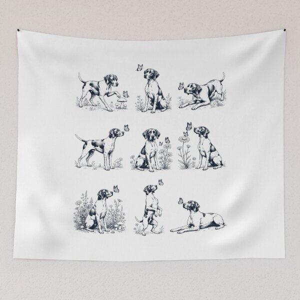 Item preview, Vintage English Pointer with Butterfly Flower Dog Lover designed and sold by dian-rody-crest.
