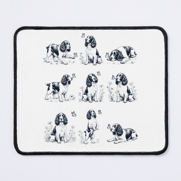 Item preview, Vintage English Springer Spaniel with Butterfly Flower Dog Lover designed and sold by dian-rody-crest.