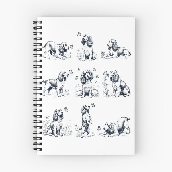 Item preview, Vintage Field Spaniel with Butterfly Flower Dog Lover designed and sold by dian-rody-crest.