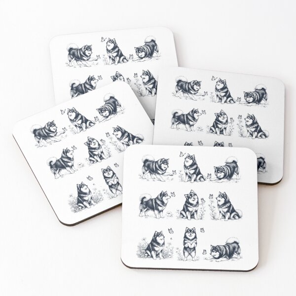 Artikelvorschau, Vintage Finnischer Lapphund mit Schmetterlingsblume Hundeliebhaber entworfen und verkauft von dian-rody-crest.