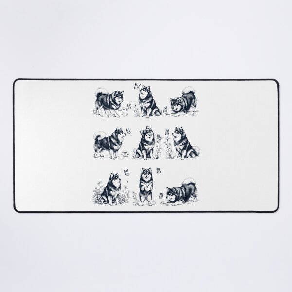 Item preview, Vintage Finnish Lapphund with Butterfly Flower Dog Lover designed and sold by dian-rody-crest.