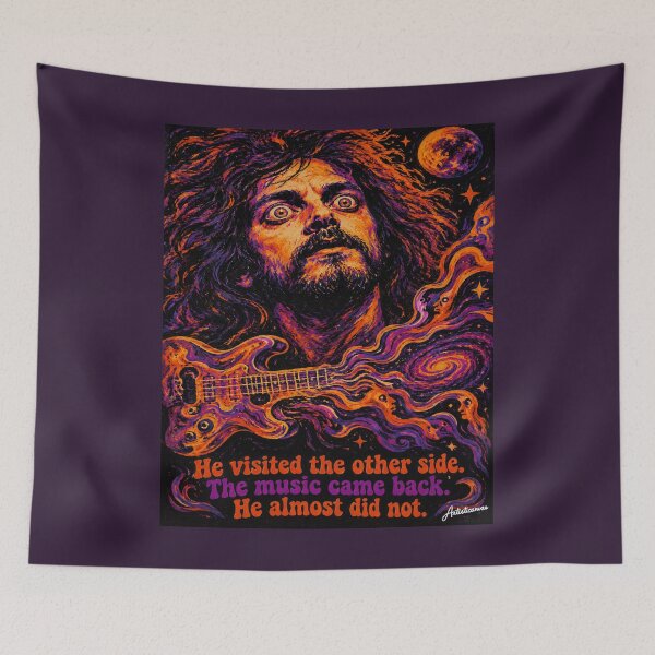Item preview, Roky Erickson Cosmic Psychedelic Rock Guitar Illustration designed and sold by Artisticanvas.