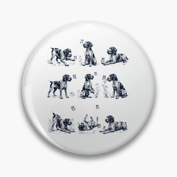 Item preview, Vintage German Wirehaired Pointer with Butterfly Flower Dog Lover designed and sold by dian-rody-crest.