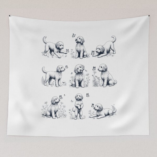 Item preview, Vintage Goldendoodle with Butterfly Flower Dog Lover designed and sold by dian-rody-crest.