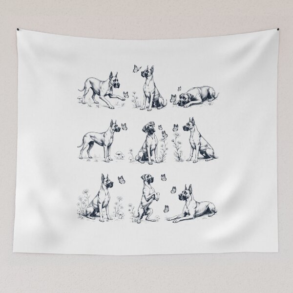Item preview, Vintage Great Dane with Butterfly Flower Dog Lover designed and sold by dian-rody-crest.