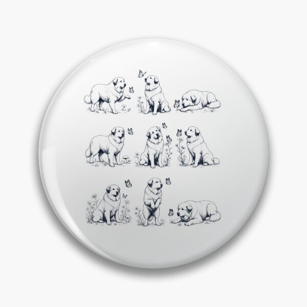 Item preview, Vintage Great Pyrenees with Butterfly Flower Dog Lover designed and sold by dian-rody-crest.