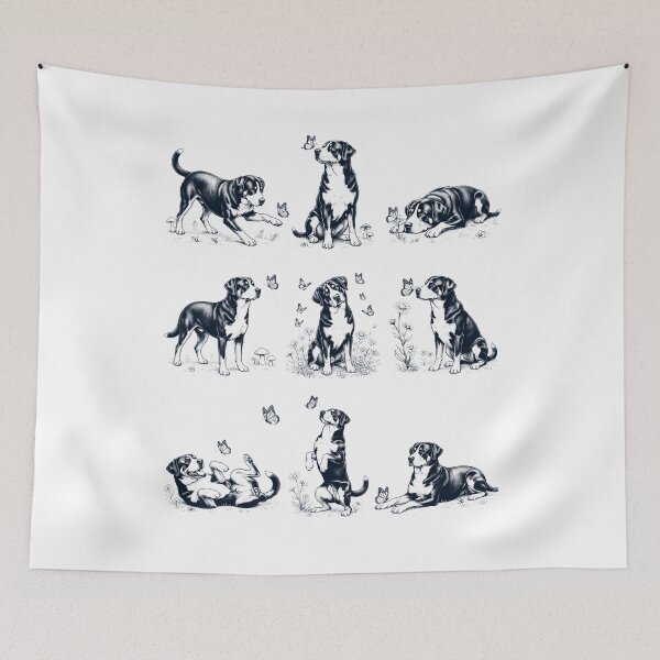 Item preview, Vintage Greater Swiss Mountain Dog with Butterfly Flower Dog Lover designed and sold by dian-rody-crest.