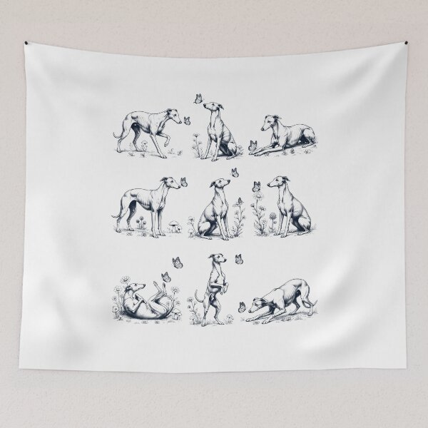 Item preview, Vintage Greyhound with Butterfly Flower Dog Lover designed and sold by dian-rody-crest.