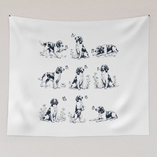 Item preview, Vintage Irish Red And White Setter with Butterfly Flower Dog Lover designed and sold by dian-rody-crest.