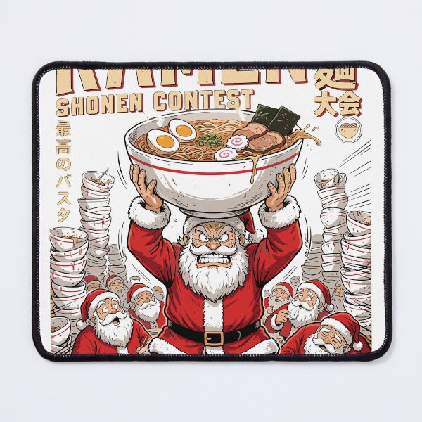 Item preview, Santa Claus Sharing Ramen Holiday Feast Asian Foodie Art designed and sold by JOSUQ.