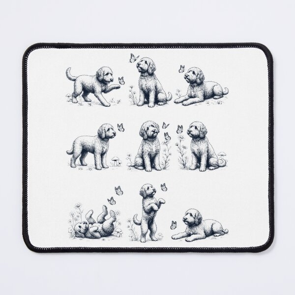 Item preview, Vintage Labradoodle with Butterfly Flower Dog Lover designed and sold by dian-rody-crest.