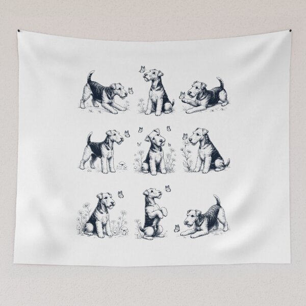 Item preview, Vintage Lakeland Terrier with Butterfly Flower Dog Lover designed and sold by dian-rody-crest.