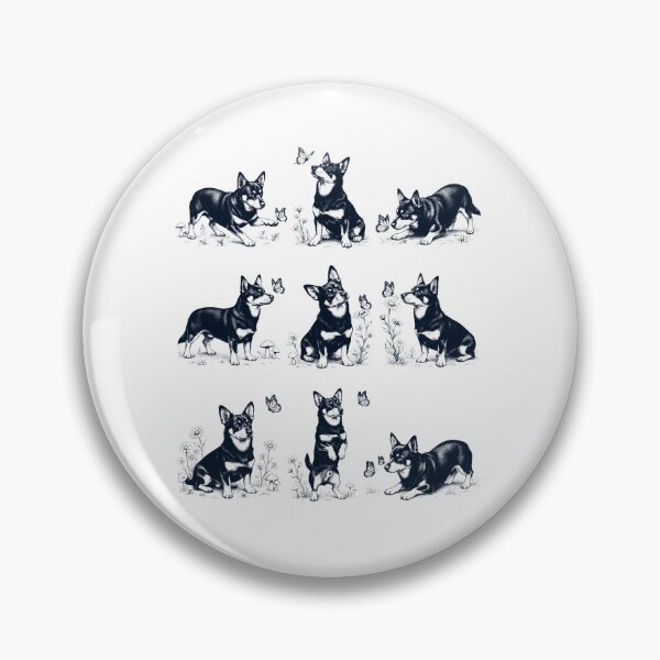 Item preview, Vintage Lancashire Heeler with Butterfly Flower Dog Lover designed and sold by dian-rody-crest.