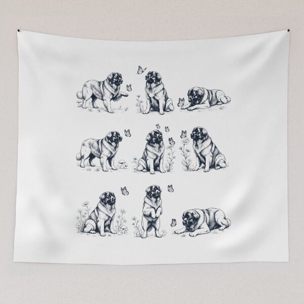 Item preview, Vintage Leonberger with Butterfly Flower Dog Lover designed and sold by dian-rody-crest.