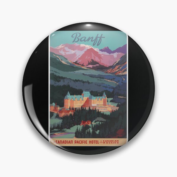 Item preview, Banff-Canada-Print-Banff-Springs-Hotel-Canadian-Rockies-Print-Vintage-Travel-Poster designed and sold by dargisale.