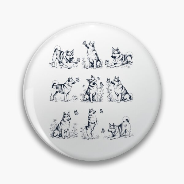 Item preview, Vintage Norwegian Buhund with Butterfly Flower Dog Lover designed and sold by dian-rody-crest.