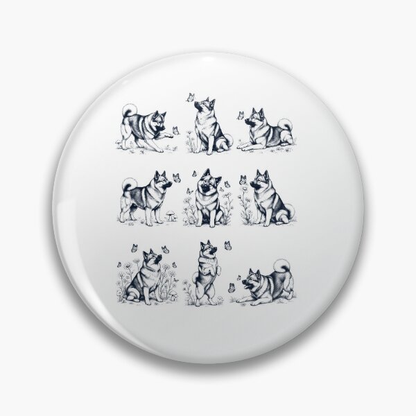 Item preview, Vintage Norwegian Elkhound with Butterfly Flower Dog Lover designed and sold by dian-rody-crest.