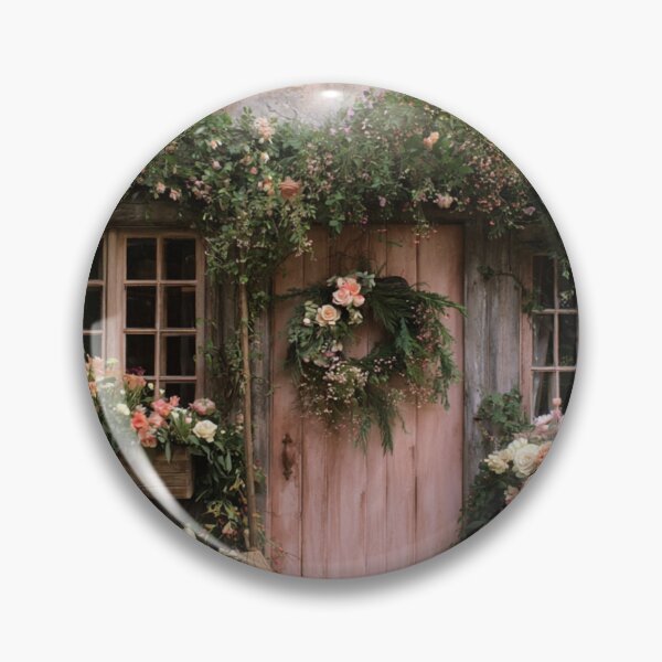 Item preview, Enchanted Cottage with Pink Roses  designed and sold by WhimsyWink.