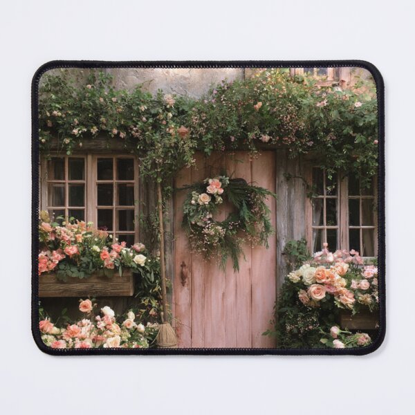 Item preview, Enchanted Cottage with Pink Roses designed and sold by WhimsyWink.