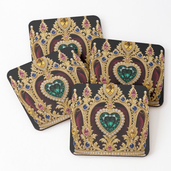 Item preview,  Floral Gold Crown with Emerald Heart   designed and sold by MFMart.