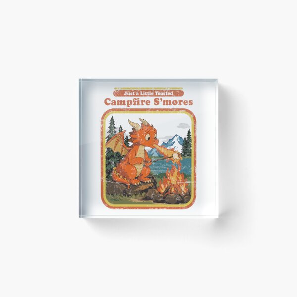 Item preview, Vintage Dragon Camping and S'mores Illustration designed and sold by Moody Critters.