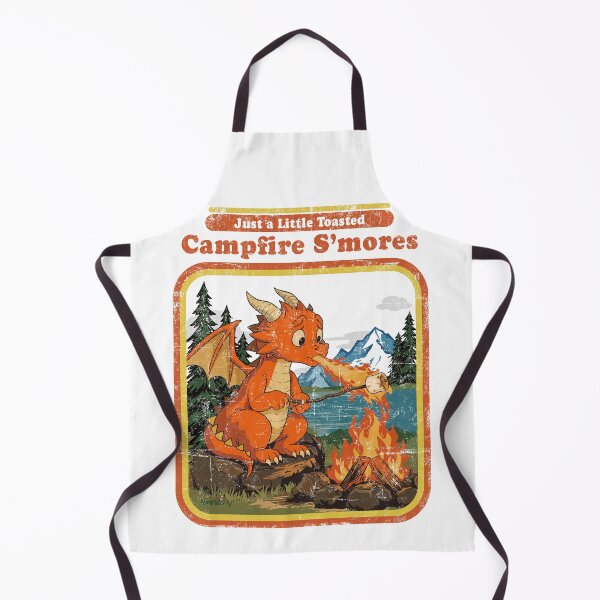 Item preview, Vintage Dragon Camping and S'mores Illustration designed and sold by Moody Critters.