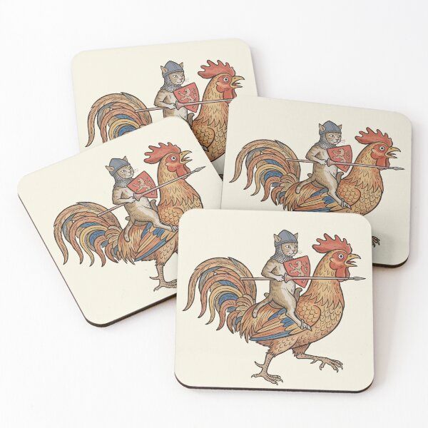 Item preview, Medieval Knight Cat On Rooster designed and sold by Gkinoki.