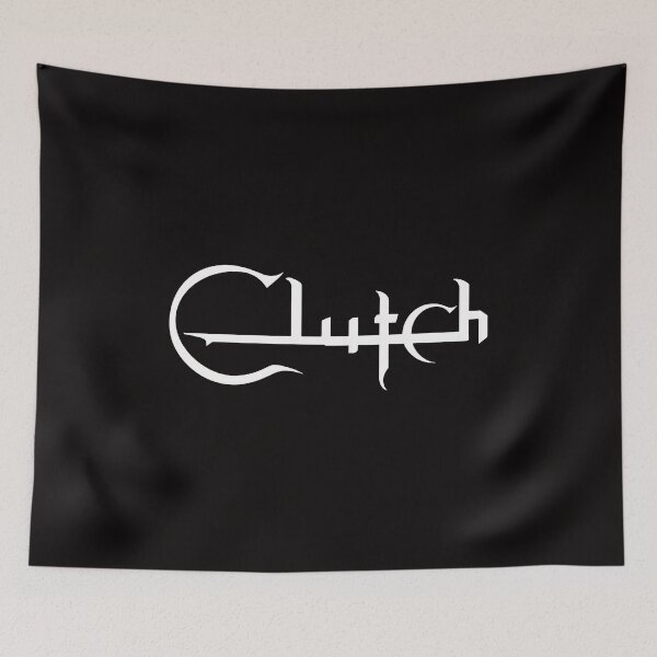 Item preview, Clutch Band Logo White Stylized Lettering designed and sold by LunaCanva.