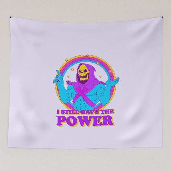 Item preview, I Still Have The Power Retro 80s Skeleton Neon Synthwave Quote designed and sold by Neon Bones Studio.