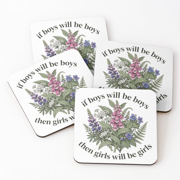 Item preview, If Boys Will Be Boys Then Girls Will Be Girls Botanical Floral Graphic designed and sold by PamfilOancea.