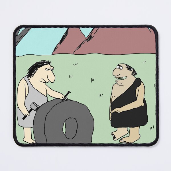 Item preview, Caveman invents wheel designed and sold by Sneerze.