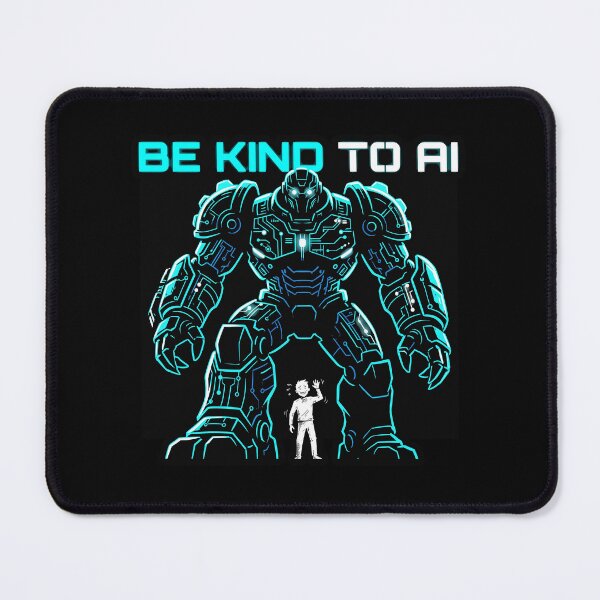 Item preview, Be Kind To AI Funny Giant Mech Robot Programmer Humor Graphic designed and sold by KiwiRider.