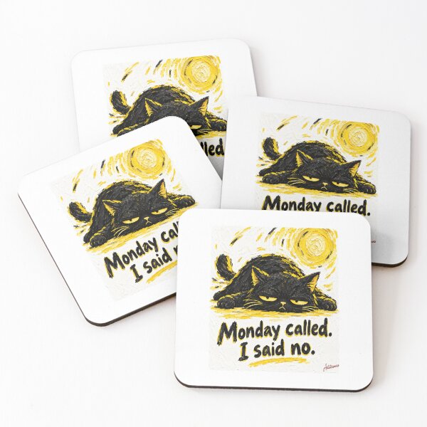 Item preview, Monday Called, Flat Black Cat Said No designed and sold by Artisticanvas.