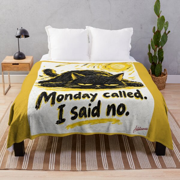 Item preview, Monday Called, Flat Black Cat Said No designed and sold by Artisticanvas.