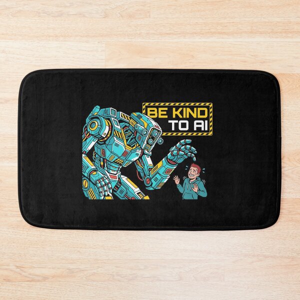 Item preview, Be Kind To AI Funny Giant Mech Robot Comic Tech Humor Graphic designed and sold by KiwiRider.