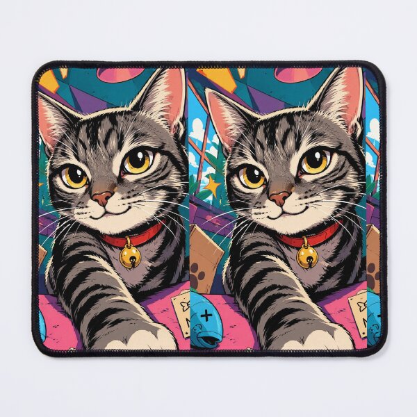 Item preview, Cute Tabby Cat Selfie Comic Pop Art Funny Kitten Illustration designed and sold by Neon Bones Studio.