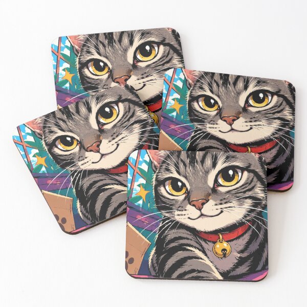 Item preview, Cute Tabby Cat Selfie Comic Pop Art Funny Kitten Illustration designed and sold by Neon Bones Studio.