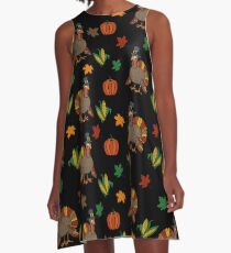 Thanksgiving-Muster A-Linien Kleid