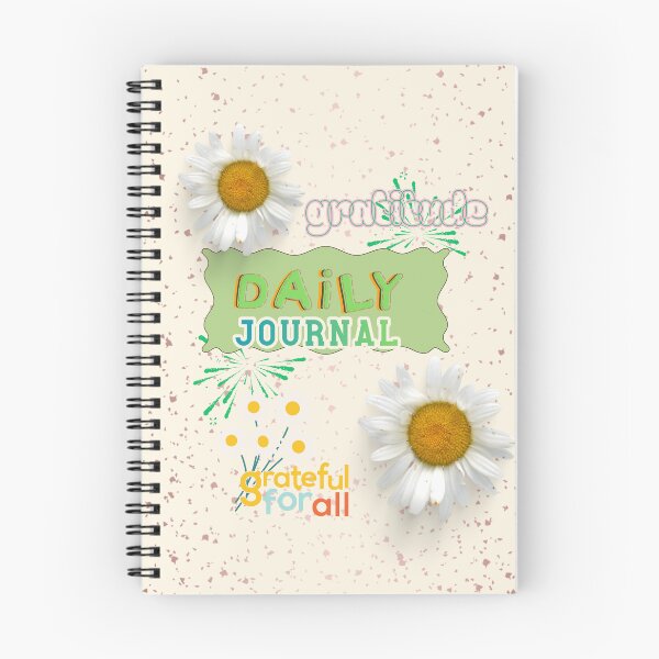 Item preview, Daily Gratitude Journal with Daisies and Confetti Print designed and sold by Shakira & Sahir Press Alliance.