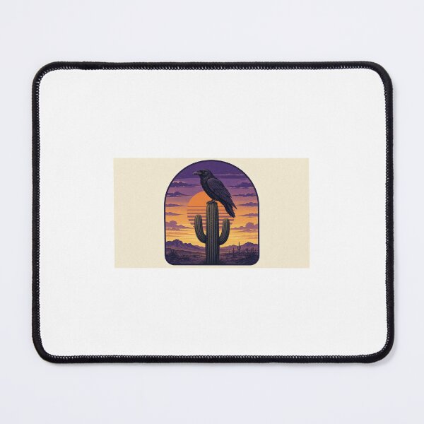 Item preview, Raven Hour Desert Raven on a Saguaro at Sunset designed and sold by ArizonaWitches™ .