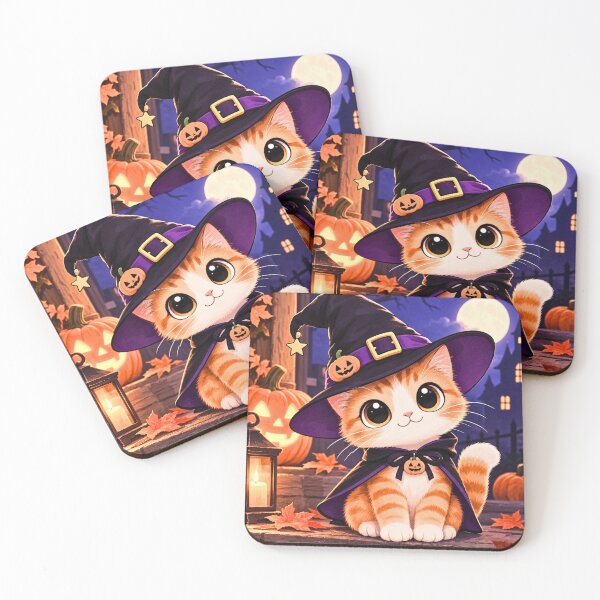 Aperçu de l'œuvre Chat d'Halloween vintage créée et vendue par Echo Aesthetics.