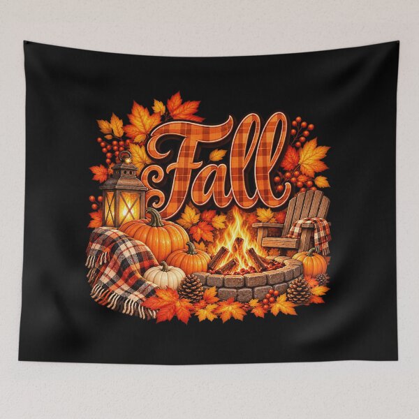 Item preview, fall orange flanel october pumpkin fire leaves  designed and sold by OCD_JESSICA.