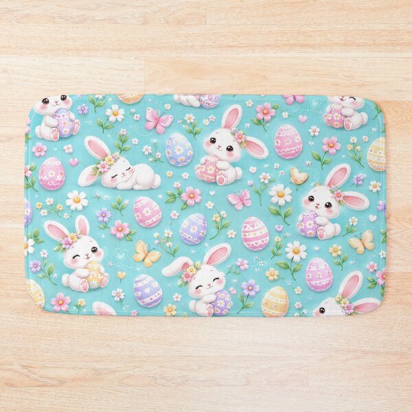 Item preview, Easter Bunny Meadow – Cute Pastel Bunnies and Spring Floral Pattern designed and sold by HO•Designs.