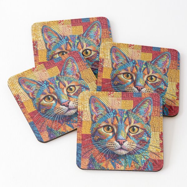 Item preview, ​Mosaic Quilted Cat Portrait  designed and sold by KingsArtworx 2.