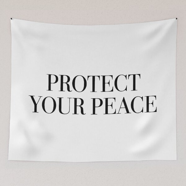 Item preview, Protect Your Peace - Bold Black Serif Minimalist Quote designed and sold by ModdiesColors.