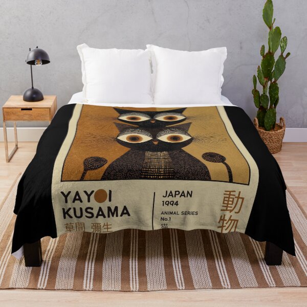 Item preview, Inspired by Yayoi Kusama Twin Black Cats Poster, Japan 1994 Animal Series Art Print, Polka Dot Cat Wall Decor designed and sold by MorningJoco.