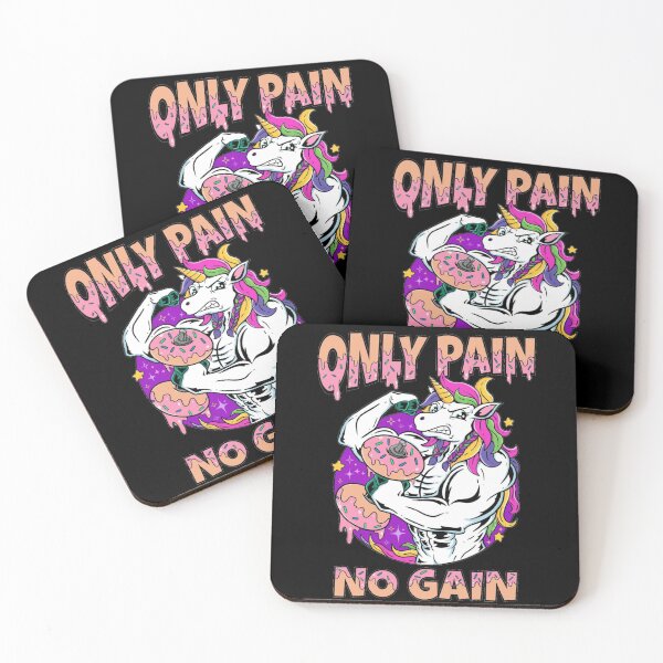 Item preview, Only Pain No Gain Funny Unicorn Gym Weightlifting Donut Workout designed and sold by Neon Bones Studio.